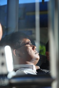 Some people have their change to feel the warm of morning sun rays in the cold of Bogor - Jakarta APTB Bus.. PRICELESS!